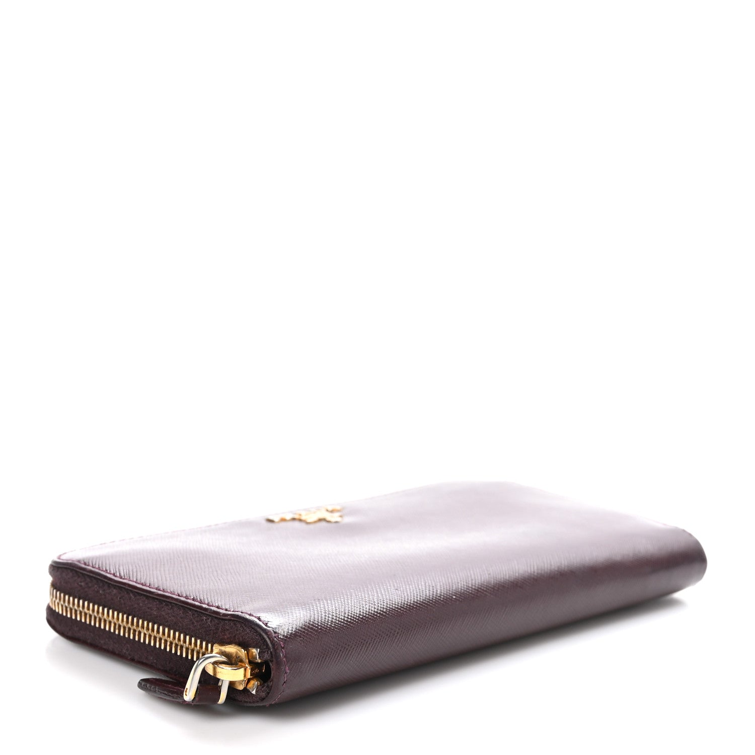 Prada Saffiano Metal Zip Around Wallet Granato 4 of 9