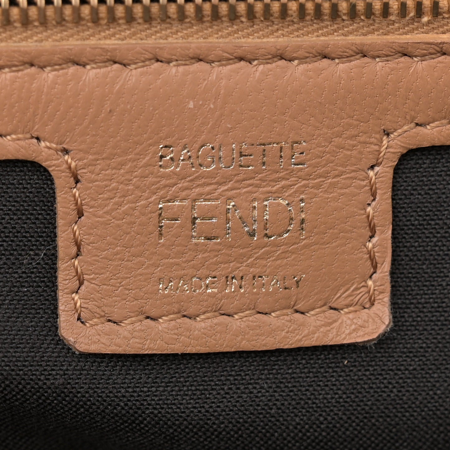 Nappa FF 1974 Embossed Baguette Miele Scuro