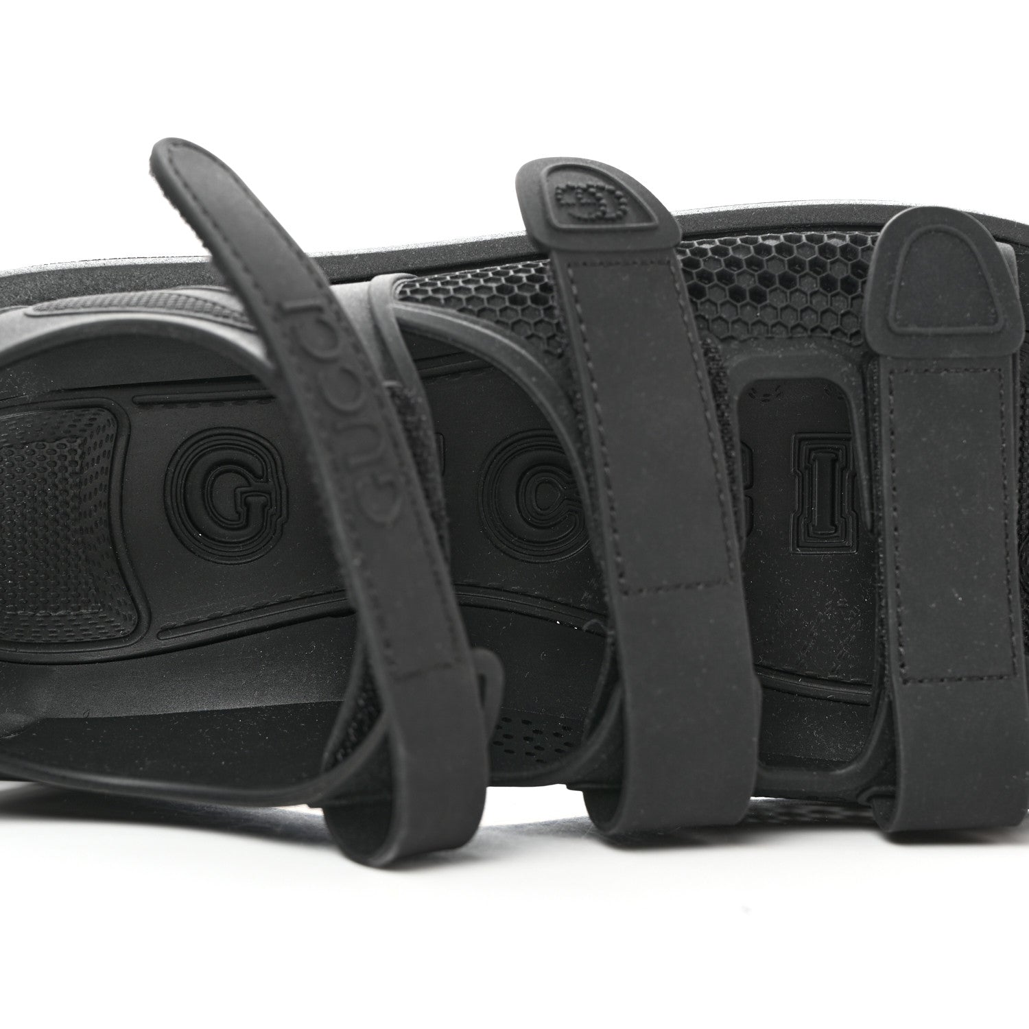 Gucci Rubber Honeycomb Mens Sandals 7 Black 7 of 8