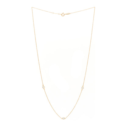 Tiffany 18K Yellow Gold Elsa Peretti Diamonds by the Yard 3 Station Necklace 3 of 5