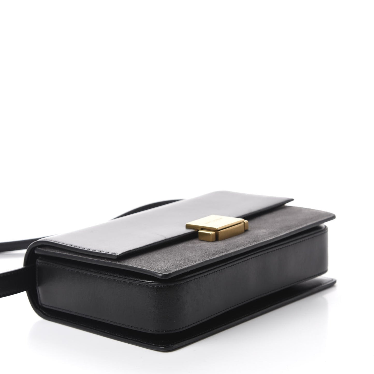 Smooth Calfskin Suede Medium Bellechasse Black Grey