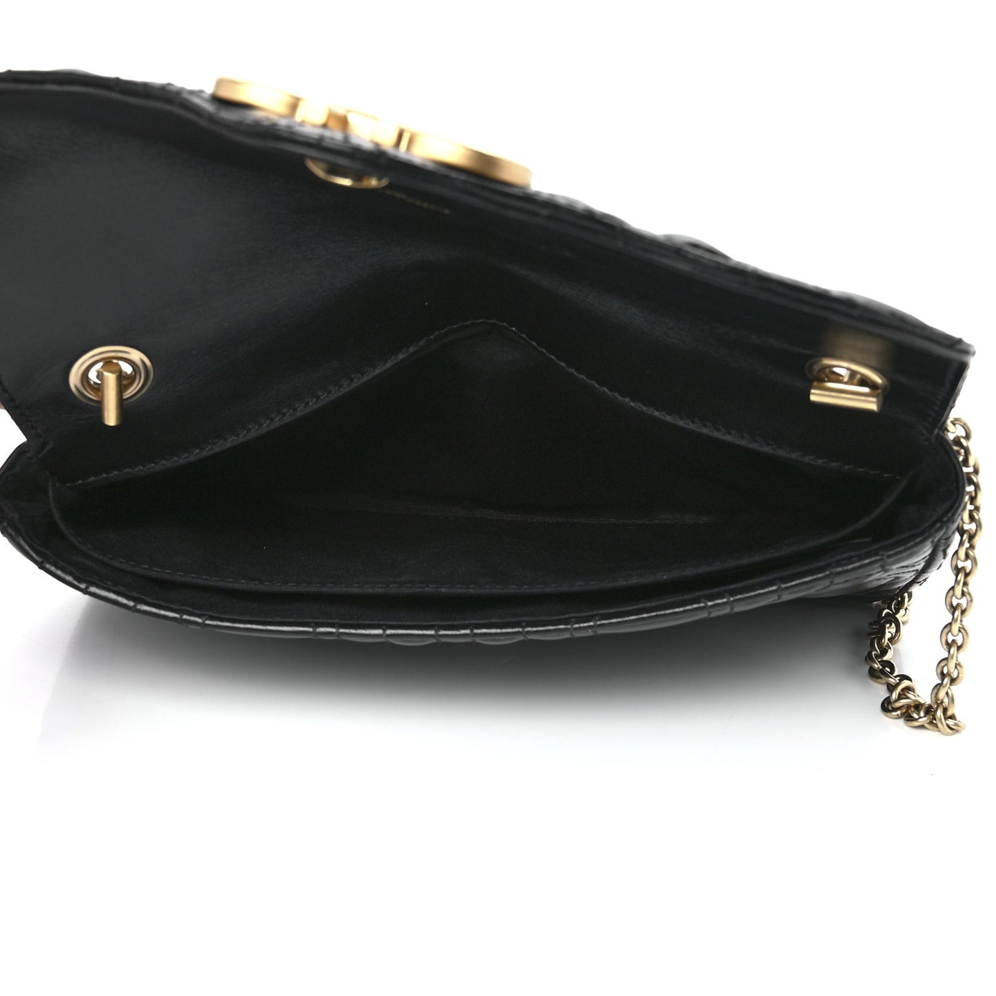 Calfskin Quilted Gancini Mini Bag Black