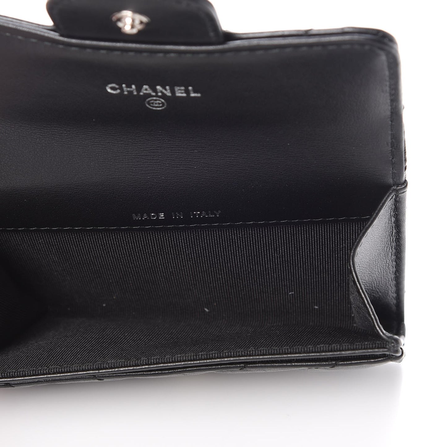 Aged Calfskin Chevron Reissue Card Holder Wallet So Black