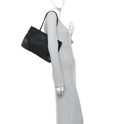Prada Tessuto Nylon Calfskin Shopping Tote Black 2 of 11