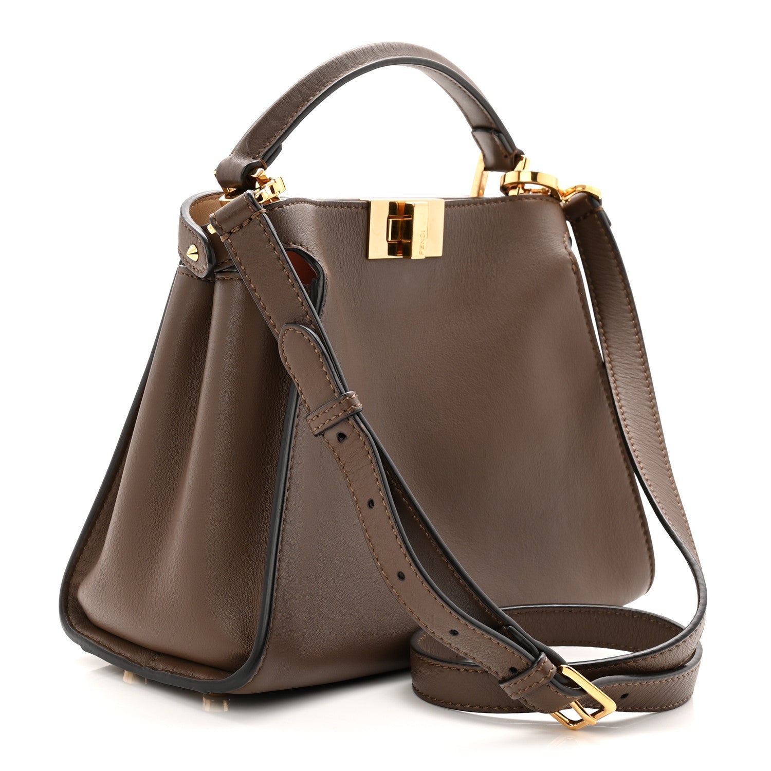 Fendi Vitello Tahiti Burro Bi-Color Medium Peekaboo Iconic Essentially Satchel Maya Camelia Confetto 3 of 10