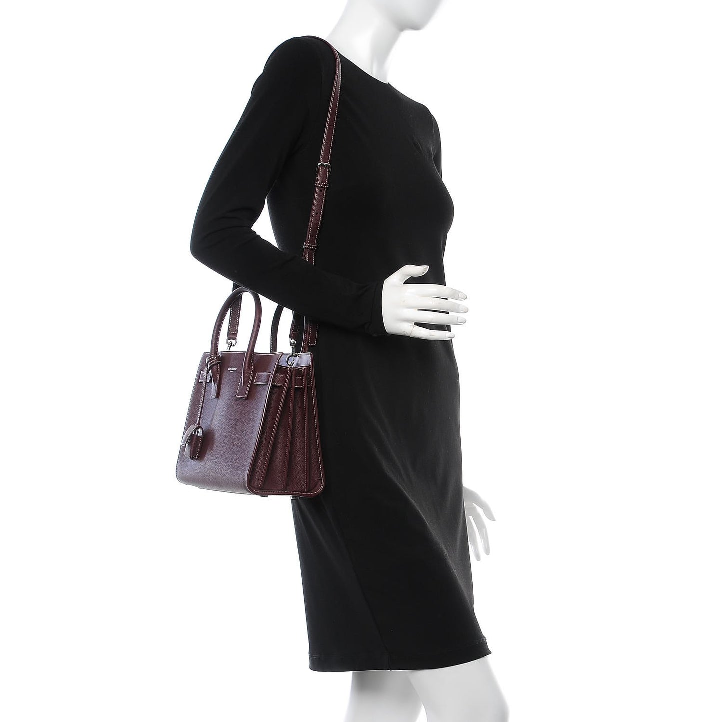 Grained Calfskin Topstich Baby Sac De Jour Rouge Legion