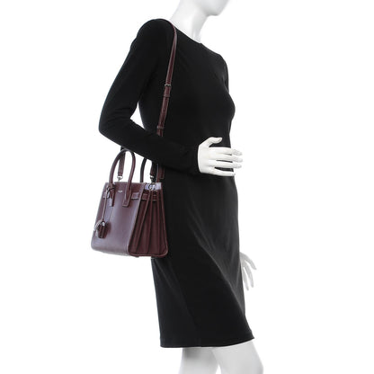 Saint Laurent Grained Calfskin Topstich Baby Sac De Jour Rouge Legion 2 of 9