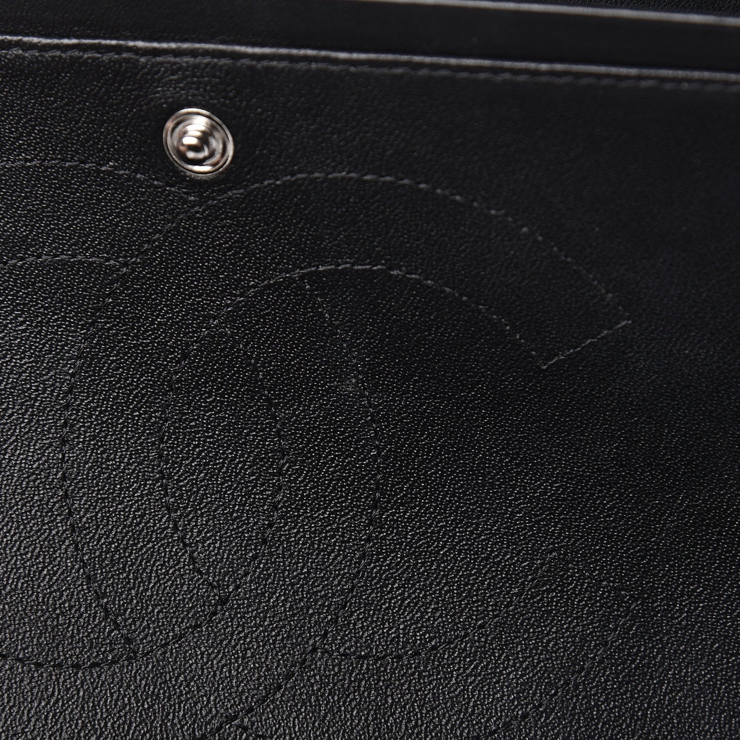 Lambskin Chevron Quilted Jumbo Double Flap Black