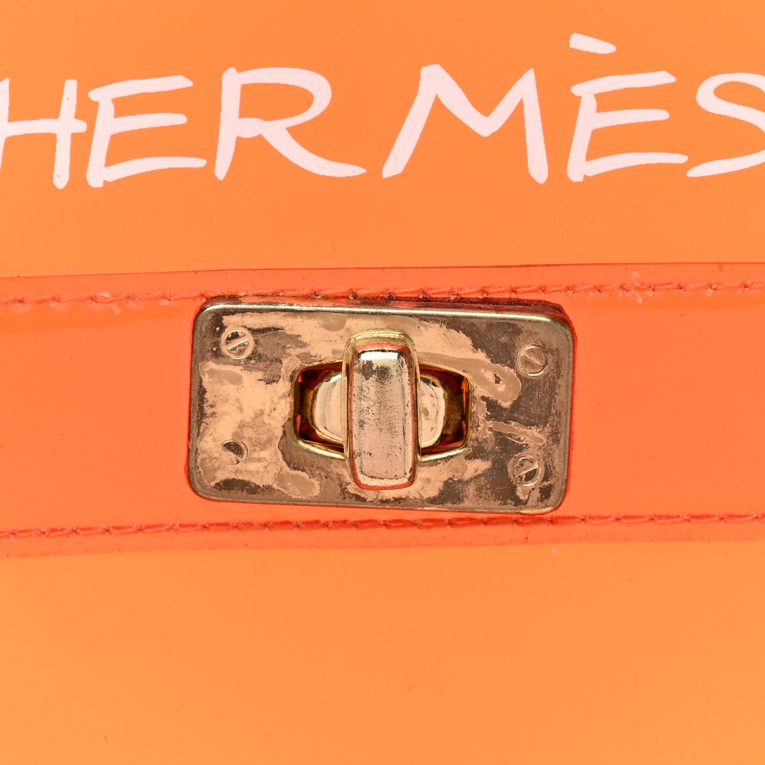 Hermes Vinyl Souvenir De L'Exposition Kelly Orange 9 of 19