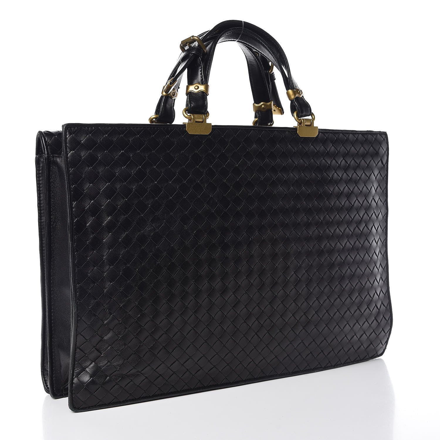 Bottega Veneta Nappa Intrecciato Briefcase Black 3 of 9