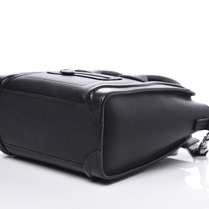Celine Drummed Calfskin Nano Luggage Black 6 of 10