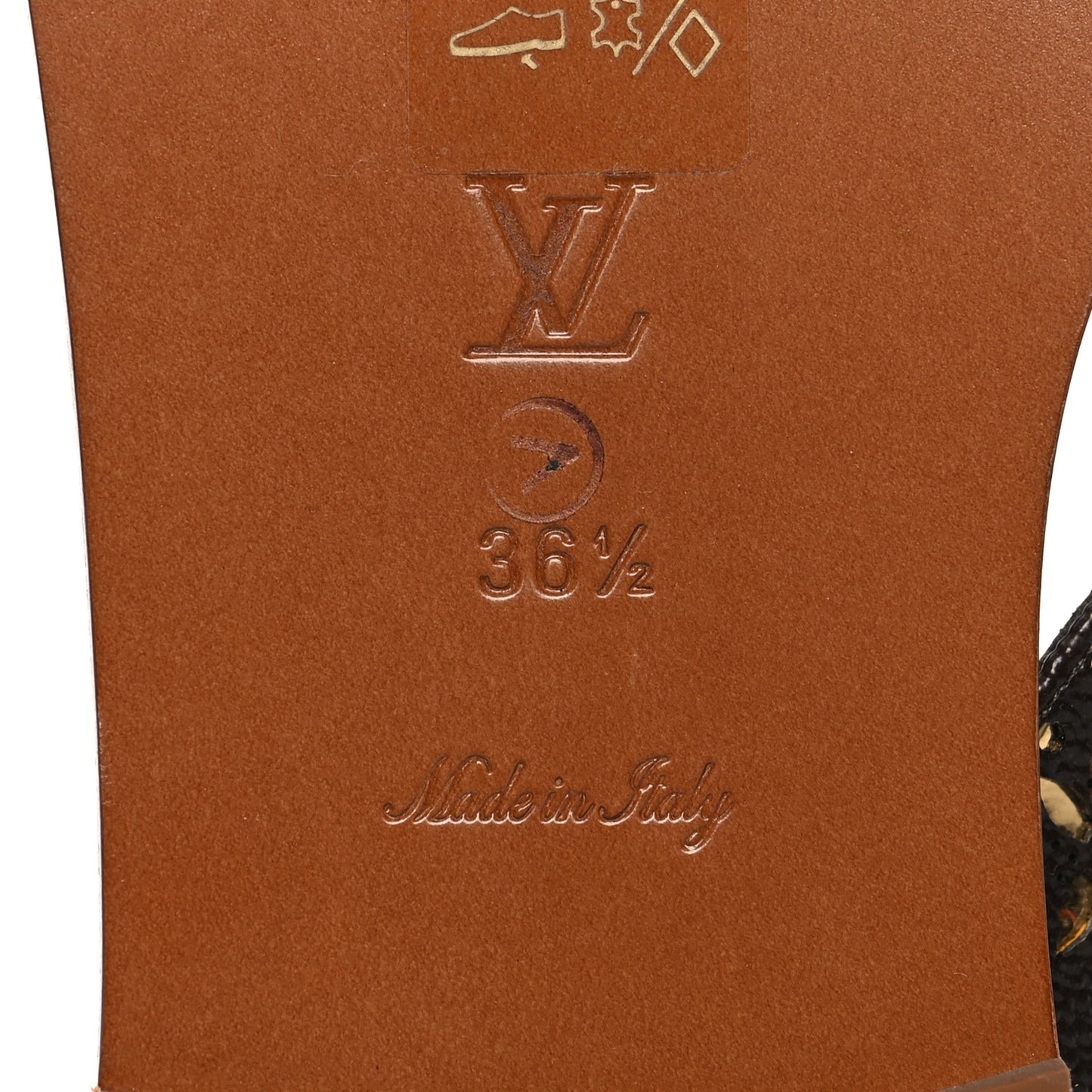 Monogram Sunny Flat Thong Sandals 36.5 Brown