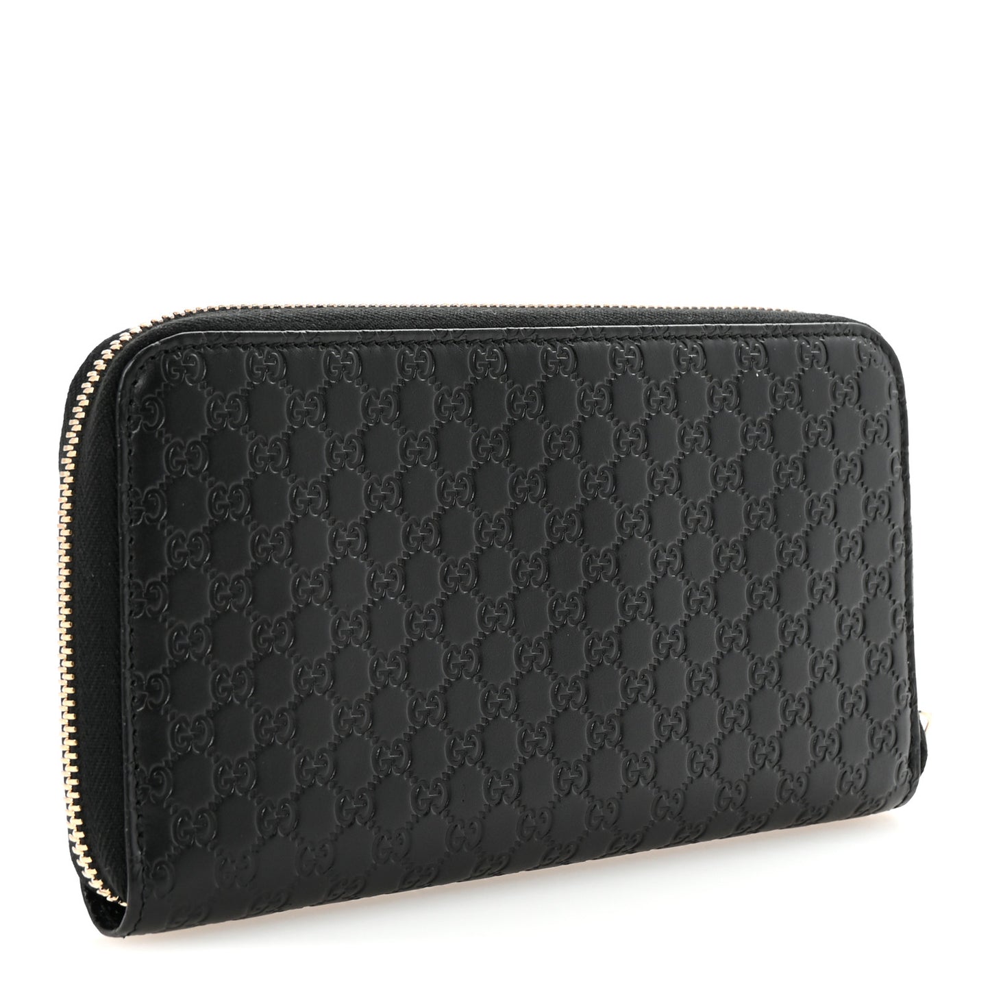 Microguccissima Zip Around Wallet Black