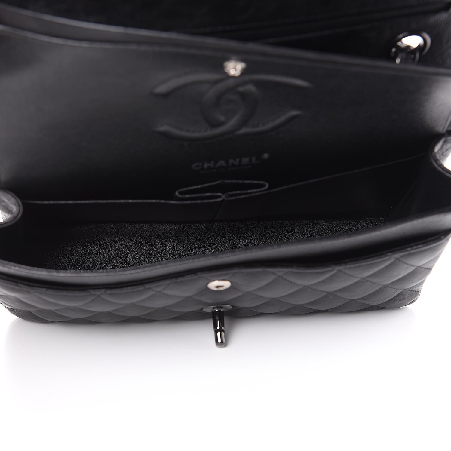 Chanel Crumpled Calfskin Quilted Medium Double Flap So Black 5 of 10