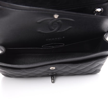 Chanel Crumpled Calfskin Quilted Medium Double Flap So Black 5 of 10