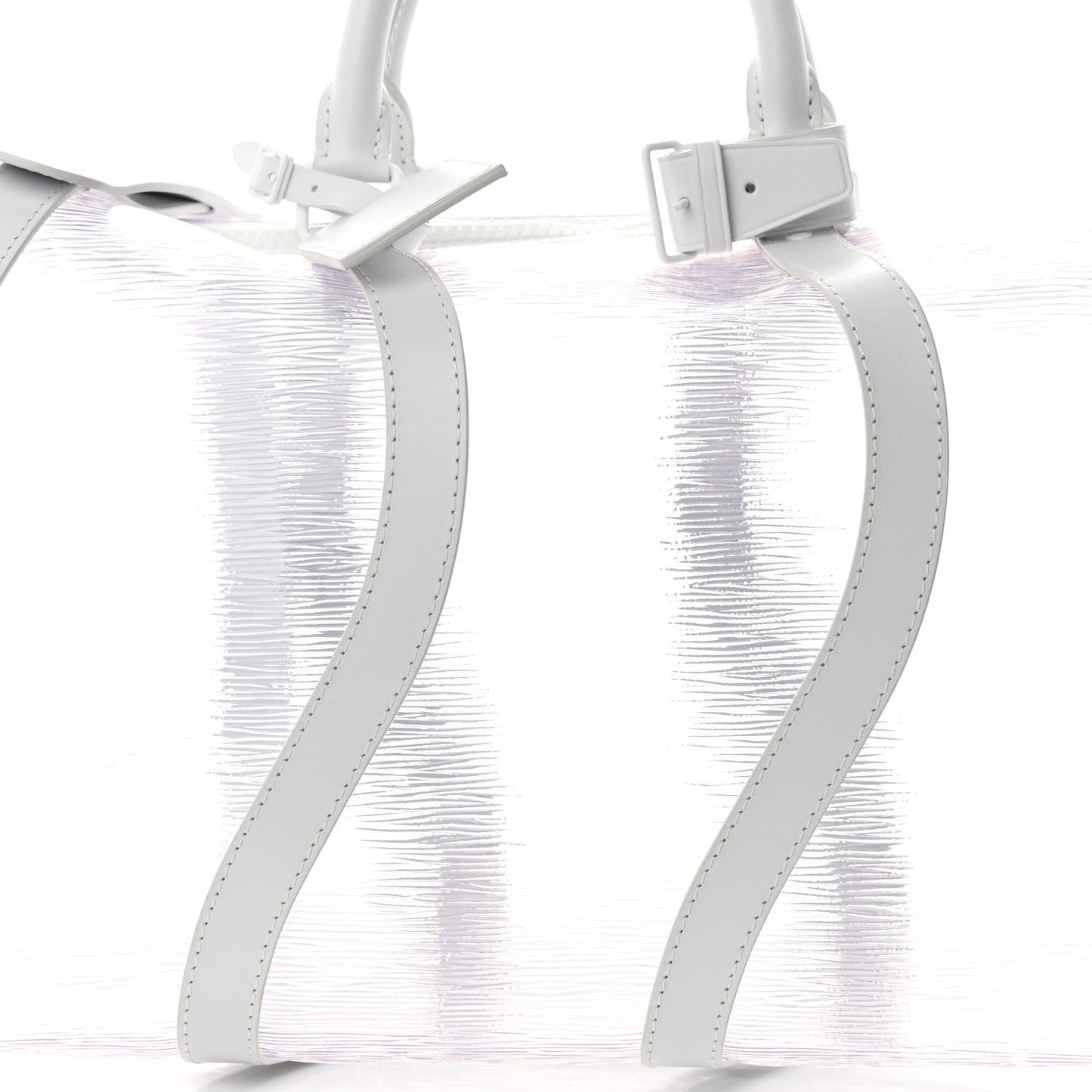 PVC Epi Embossed Wavy Keepall Bandouliere 50 White