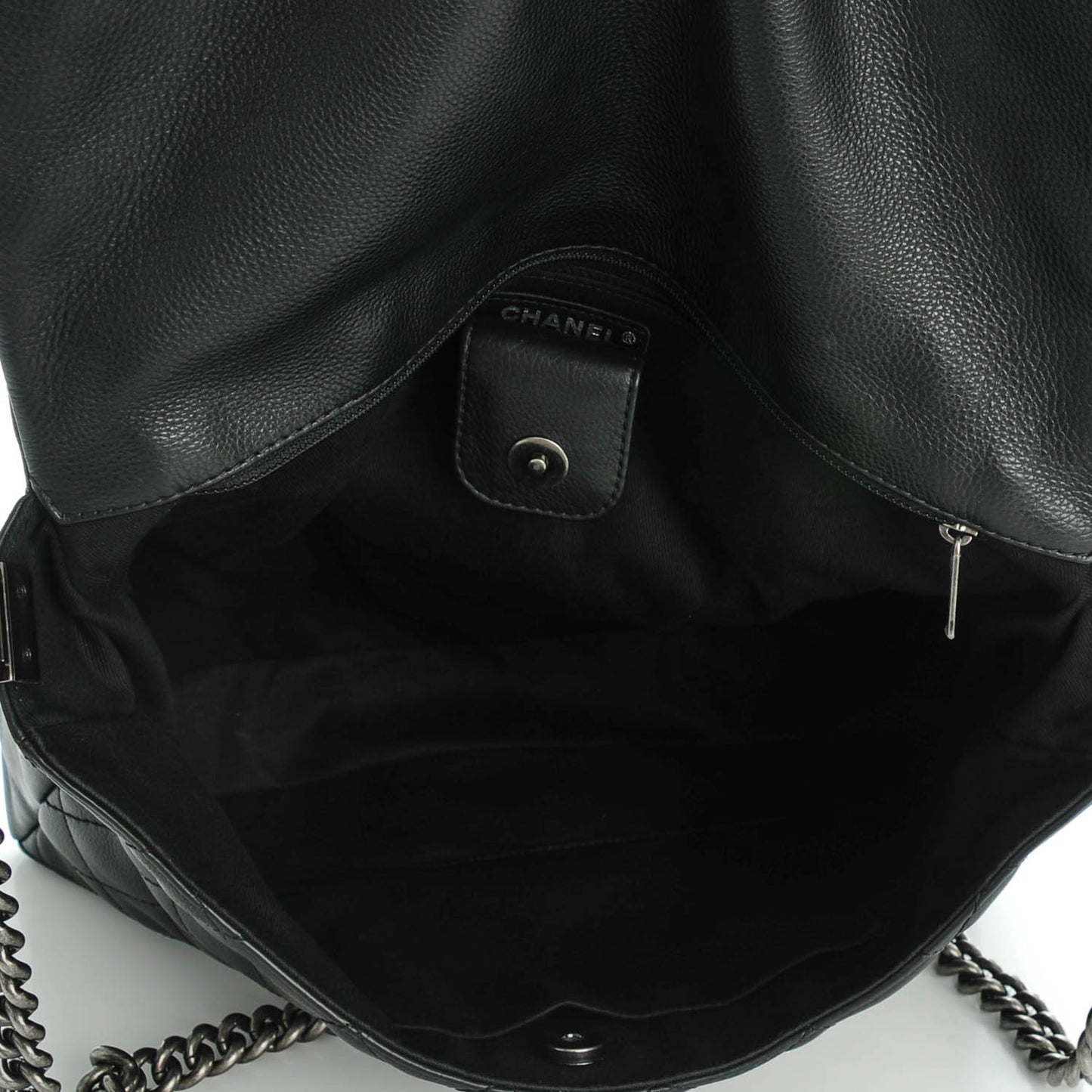 Calfskin Quilted Couture Messenger Black