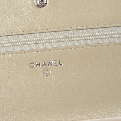 Chanel Caviar Sevruga Wallet On Chain WOC White 6 of 8