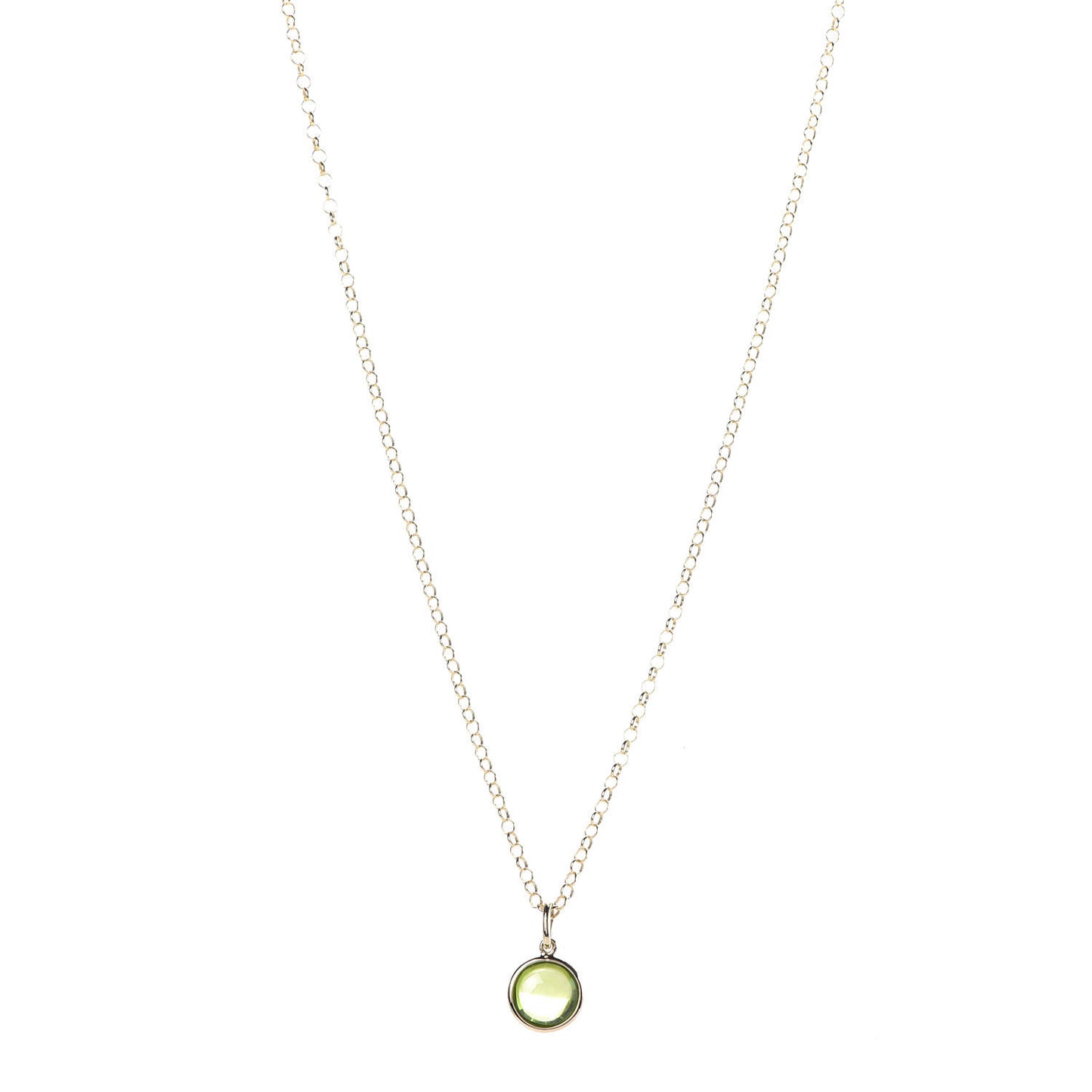 18K Yellow Gold Peridot Paloma Picasso Dot Charm Pendant Necklace