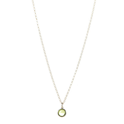 Tiffany 18K Yellow Gold Peridot Paloma Picasso Dot Charm Pendant Necklace 1 of 7