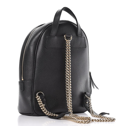 Gucci Pebbled Calfskin Soho Chain Backpack Black 3 of 18