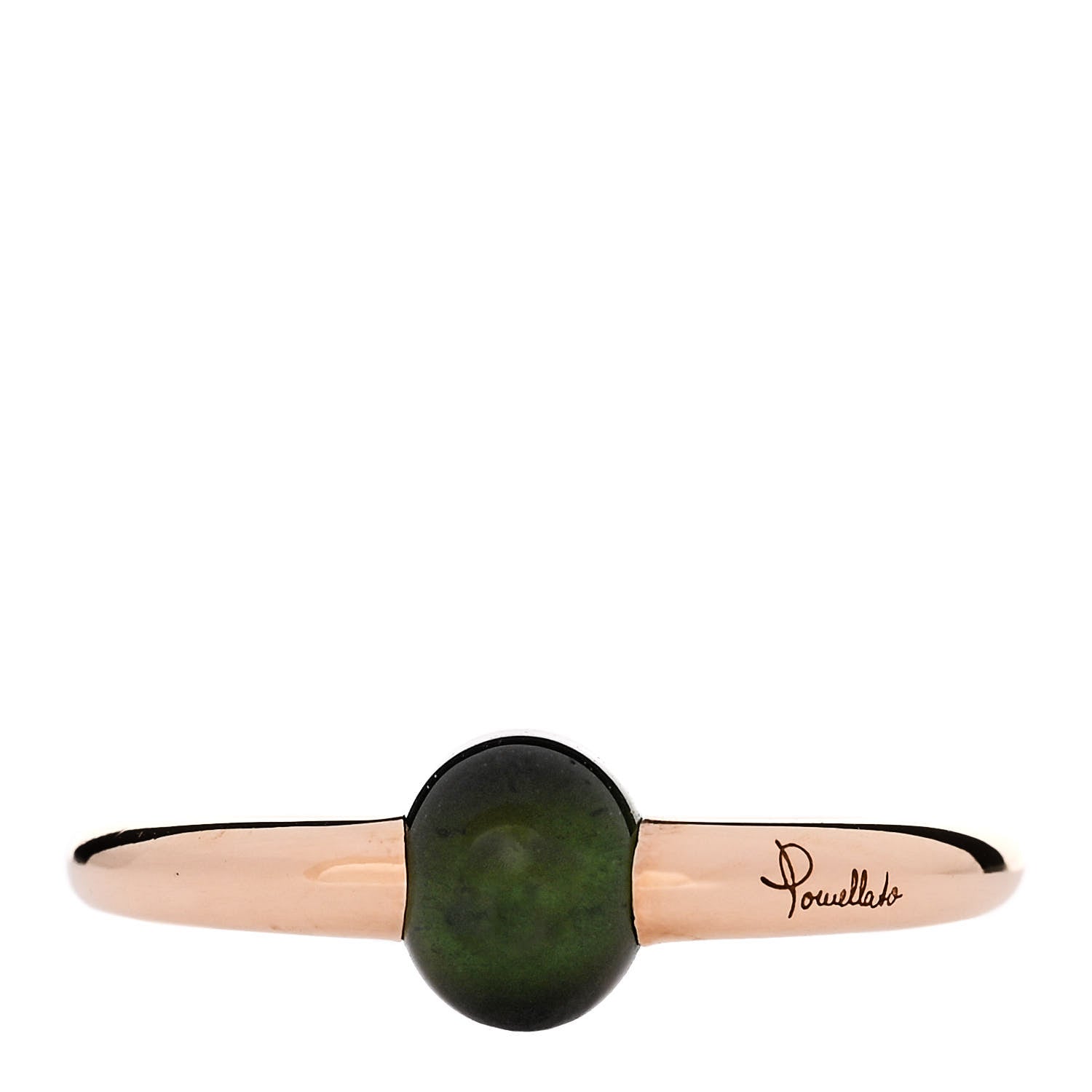 Pomellato 18K Rose Gold Green Tourmaline M'Ama Non M'Ama Ring 56 7.5 1 of 5