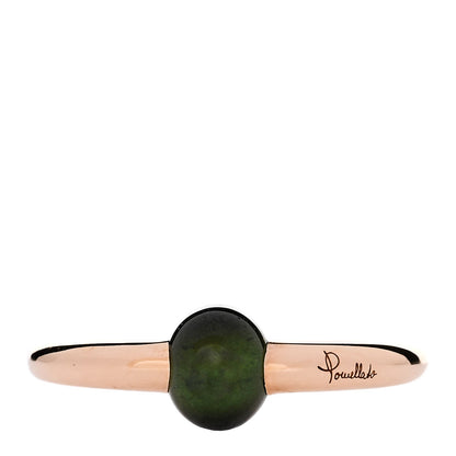 Pomellato 18K Rose Gold Green Tourmaline M'Ama Non M'Ama Ring 56 7.5 1 of 5