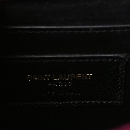 Saint Laurent Metallic Calfskin Small Classic Monogram Kate Satchel Fuchsia 6 of 9