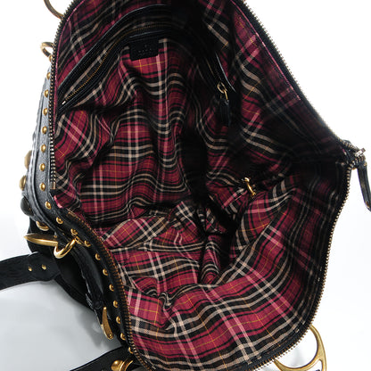 Gucci Suede Leather Large Babouska Shoulder Tote Black 5 of 8