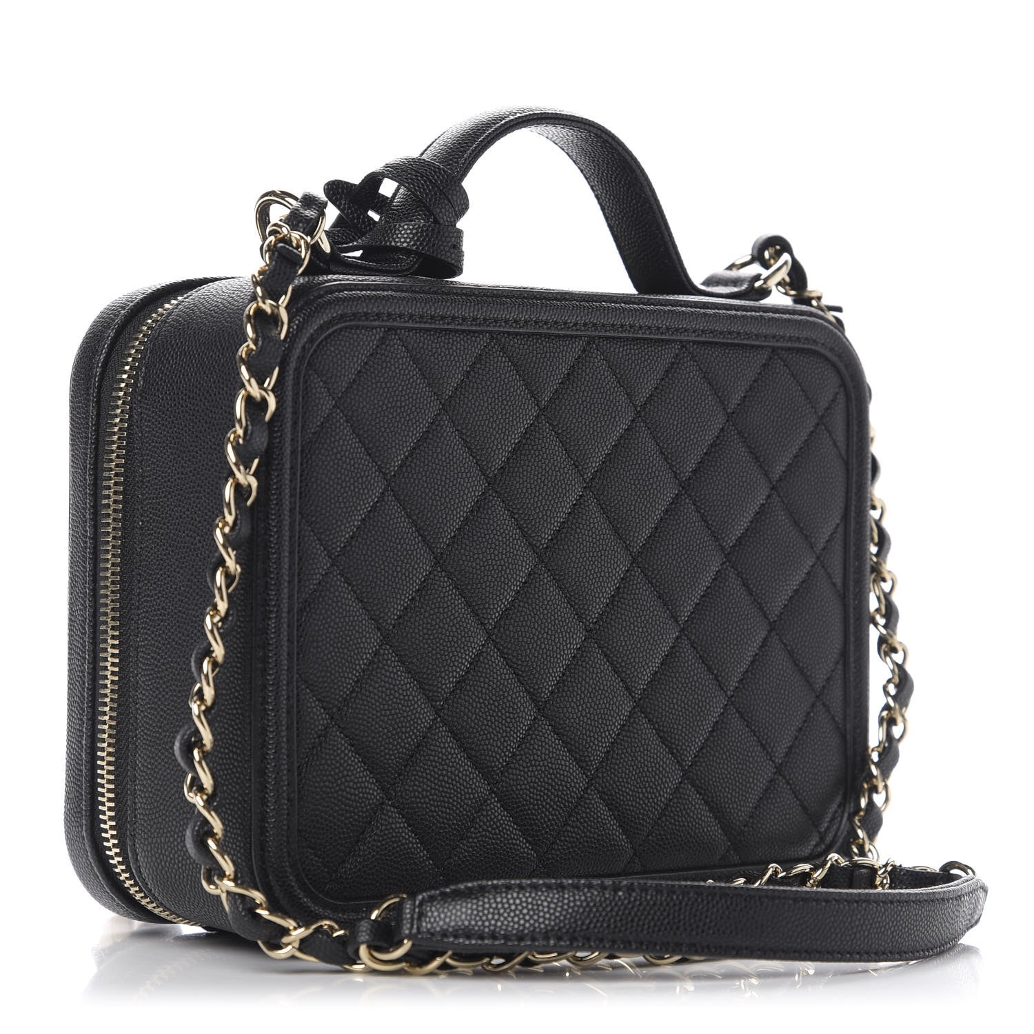 Chanel Caviar Quilted Medium CC Filigree Vanity Case Black 3 of 11