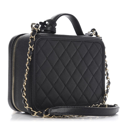 Chanel Caviar Quilted Medium CC Filigree Vanity Case Black 3 of 11