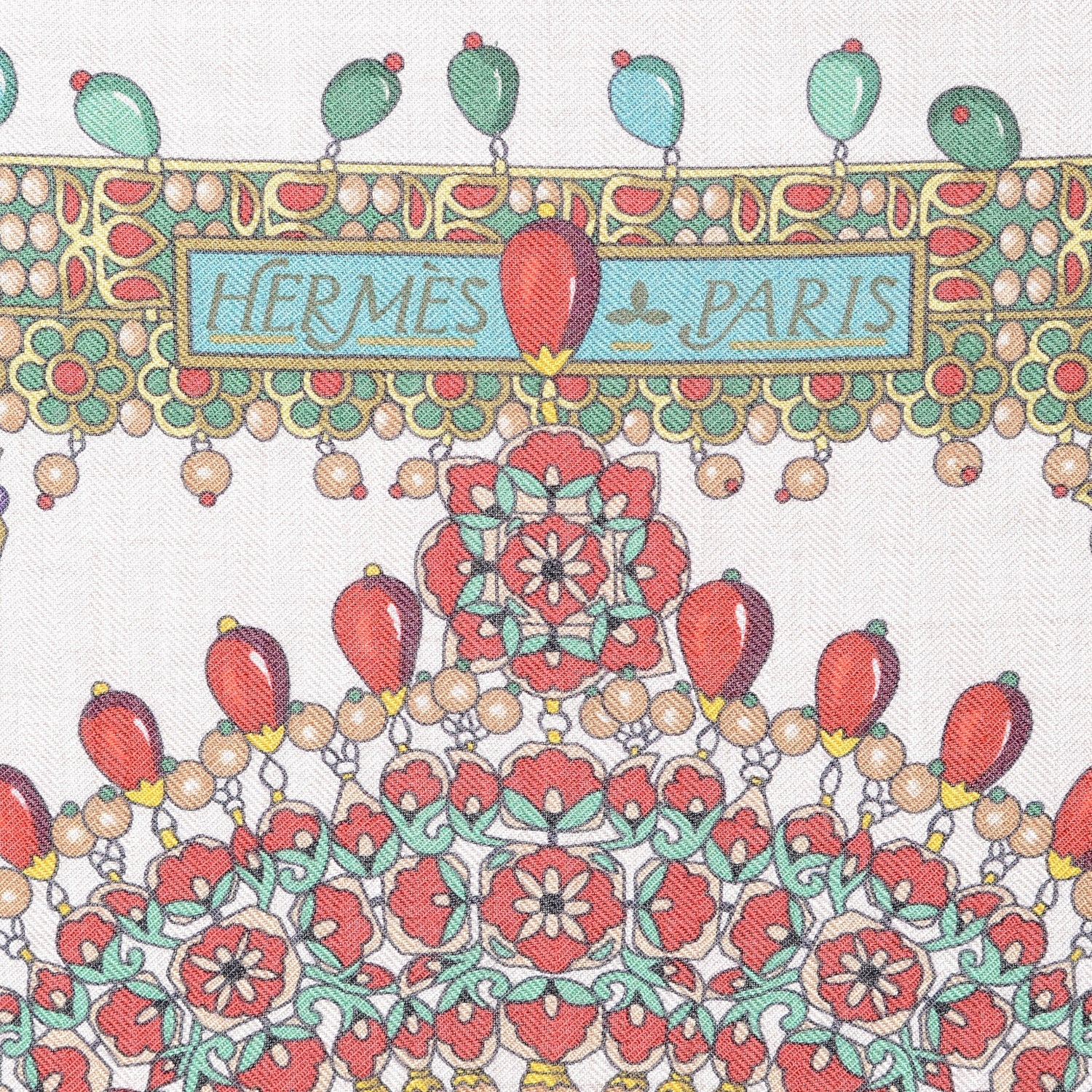 Hermes Cashmere Silk Parures Des Maharajas Shawl 140 5 of 7