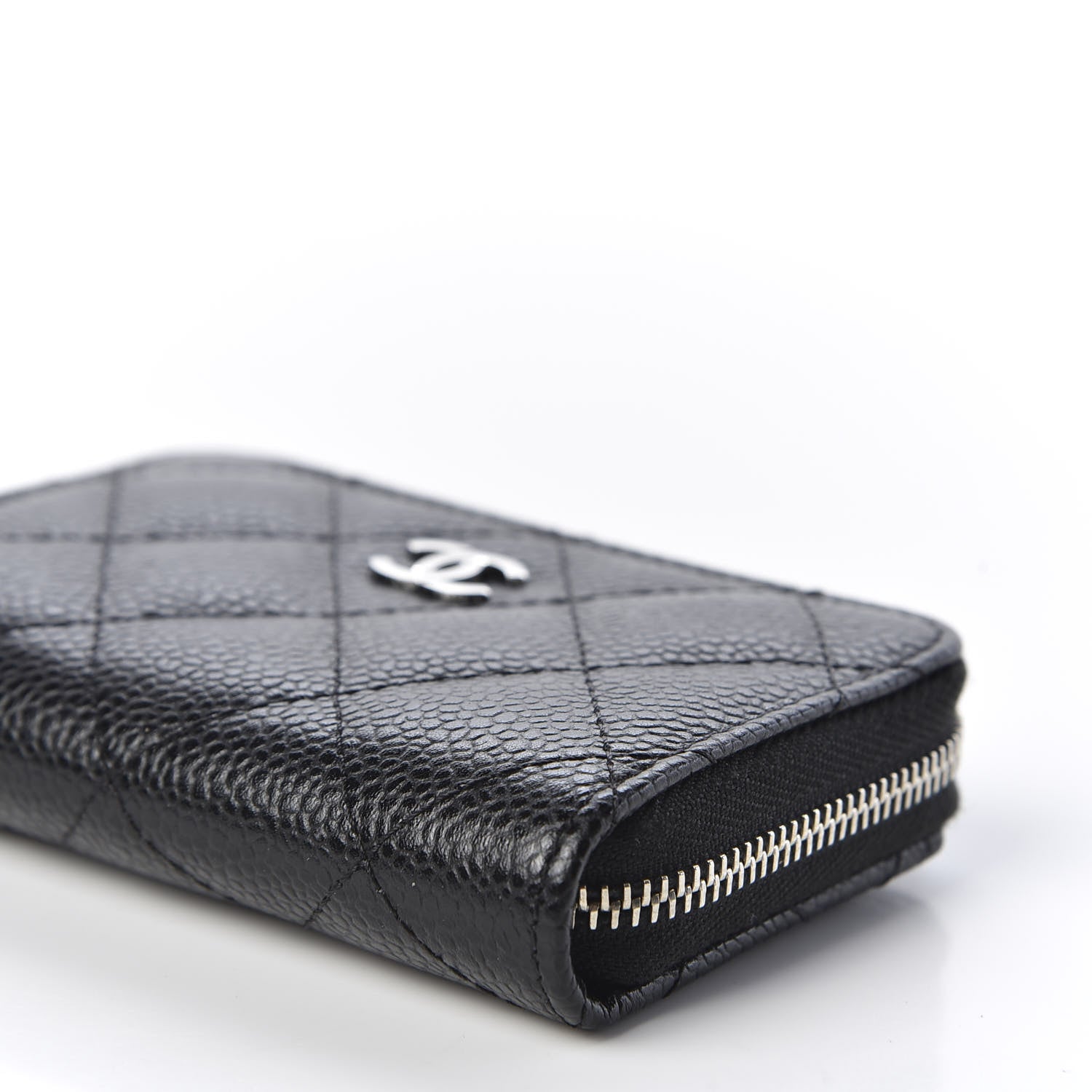 Chanel Caviar Quilted Zip Coin Purse Black 6 of 9
