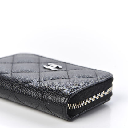 Chanel Caviar Quilted Zip Coin Purse Black 6 of 9