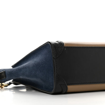 Celine Calfskin Suede Nano Tri-Color Luggage Sand 9 of 12