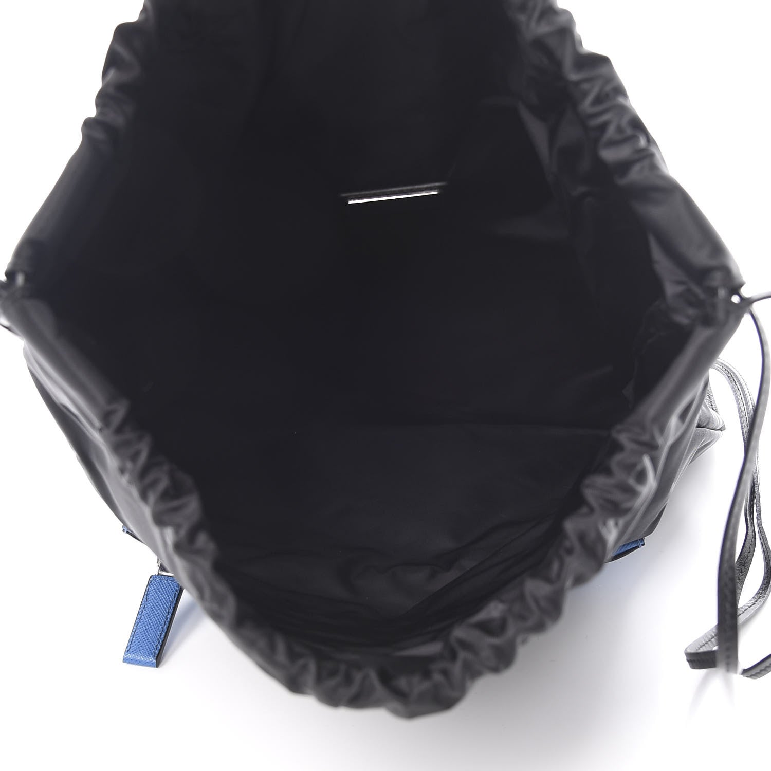 Prada Tessuto Nylon Saffiano Whale Drawstring Pocket Backpack Black Marea 4 of 9