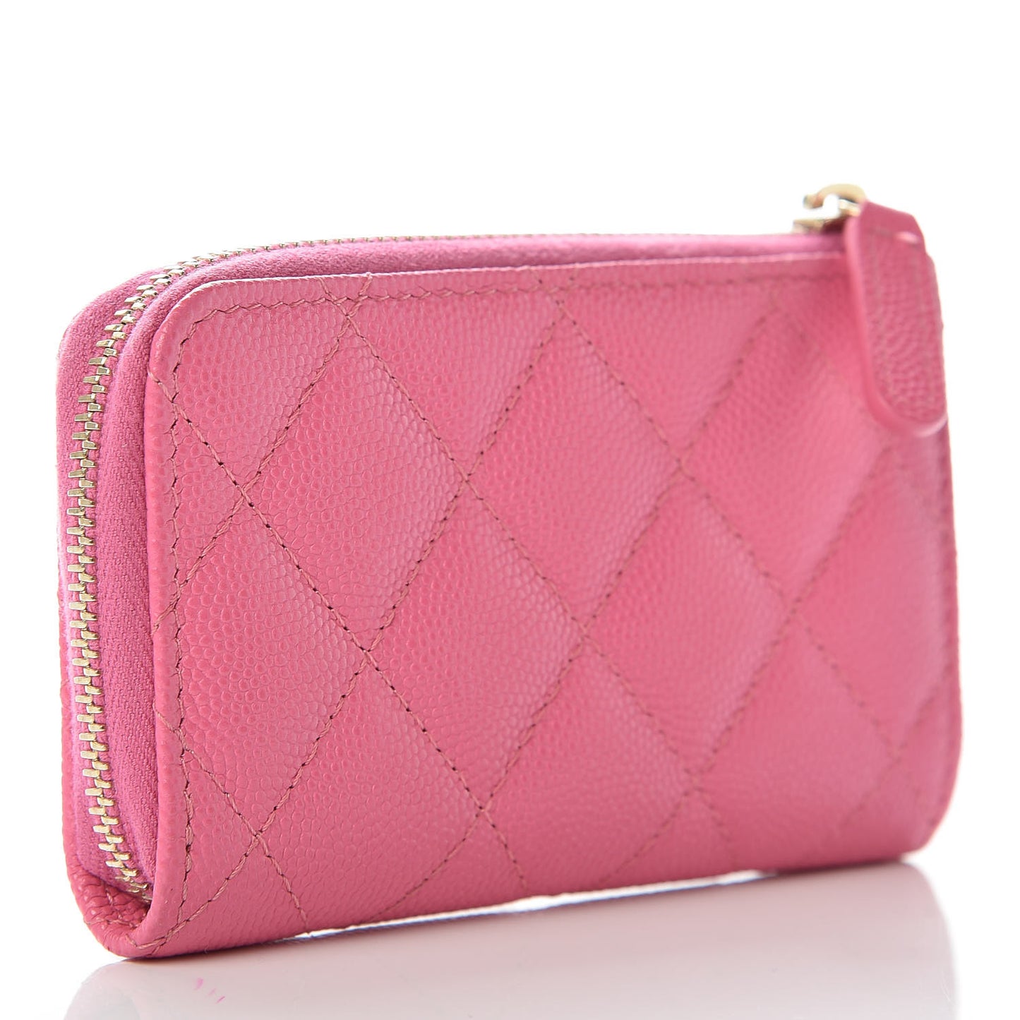 Caviar Quilted Key Holder Case Pink