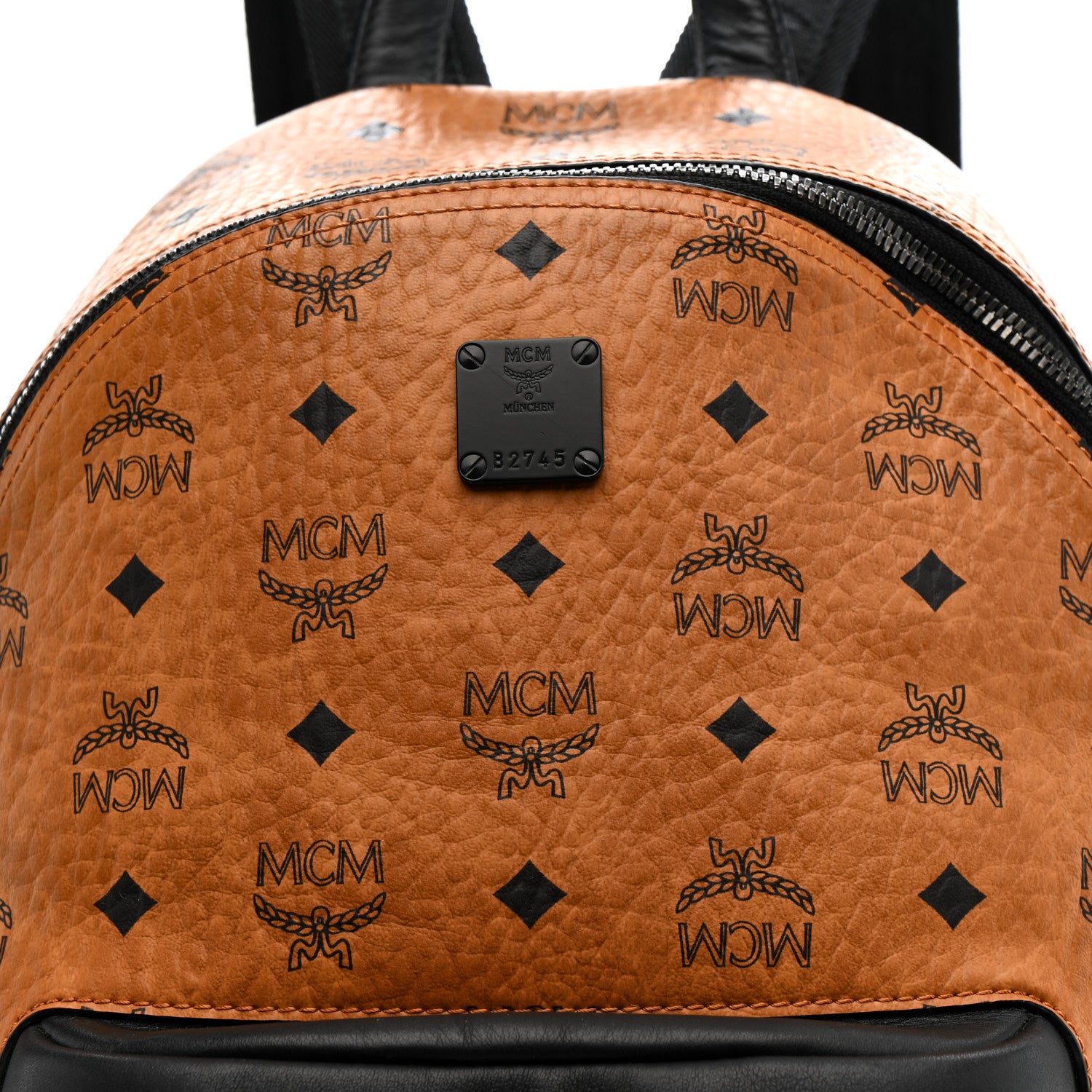 MCM Visetos Small Stark Backpack Cognac Black 1810972 – FASHIONPHILE