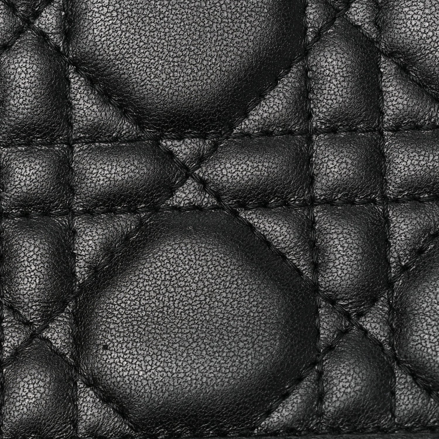 Christian Dior Lambskin Cannage Small Lady Dior Flap Card Holder Black 9 of 9