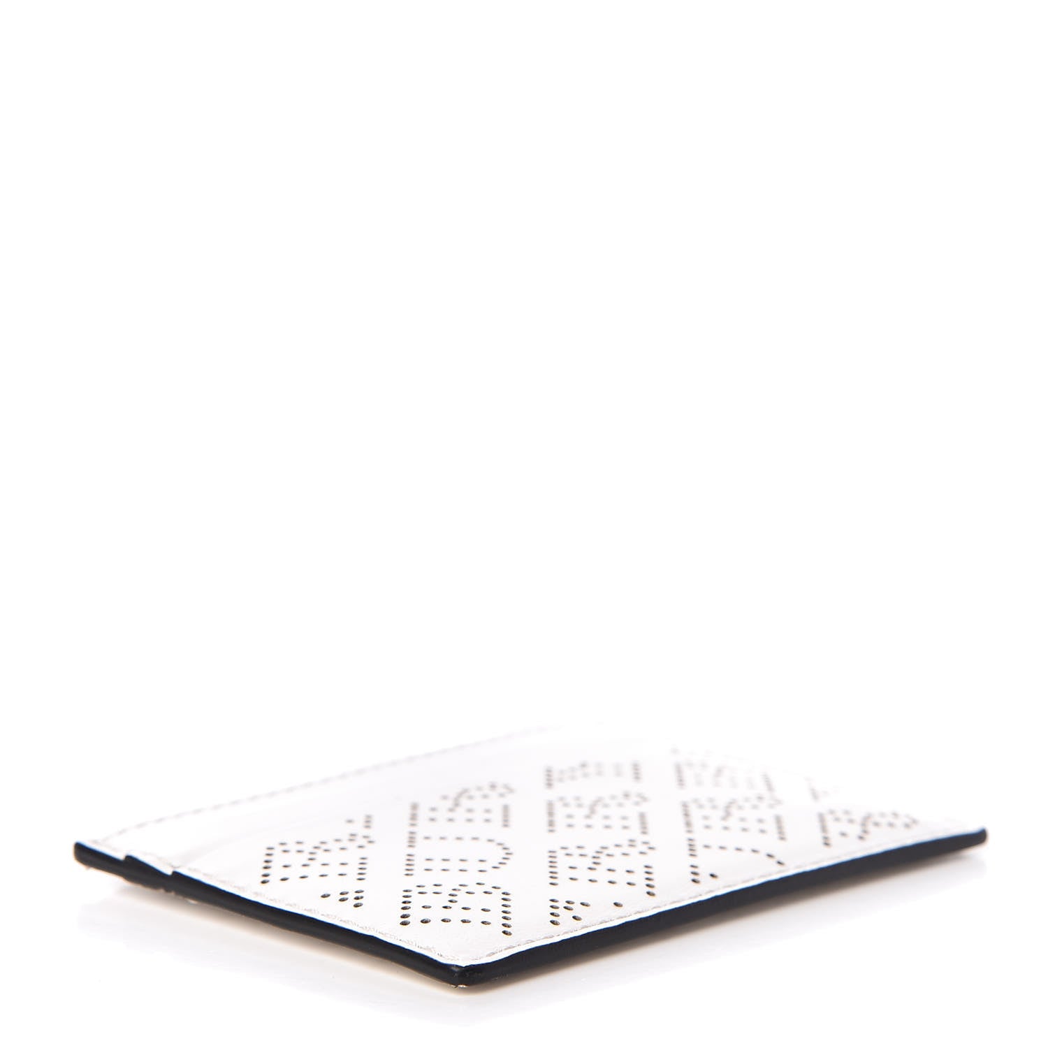 Burberry Calfskin Perforated Sandon Card Card Case White 4 of 10