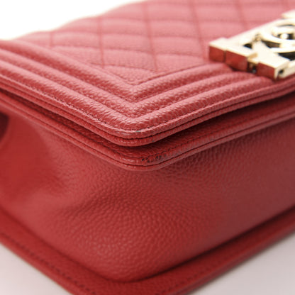Chanel Caviar Quilted Small Boy Flap Red 10 of 11