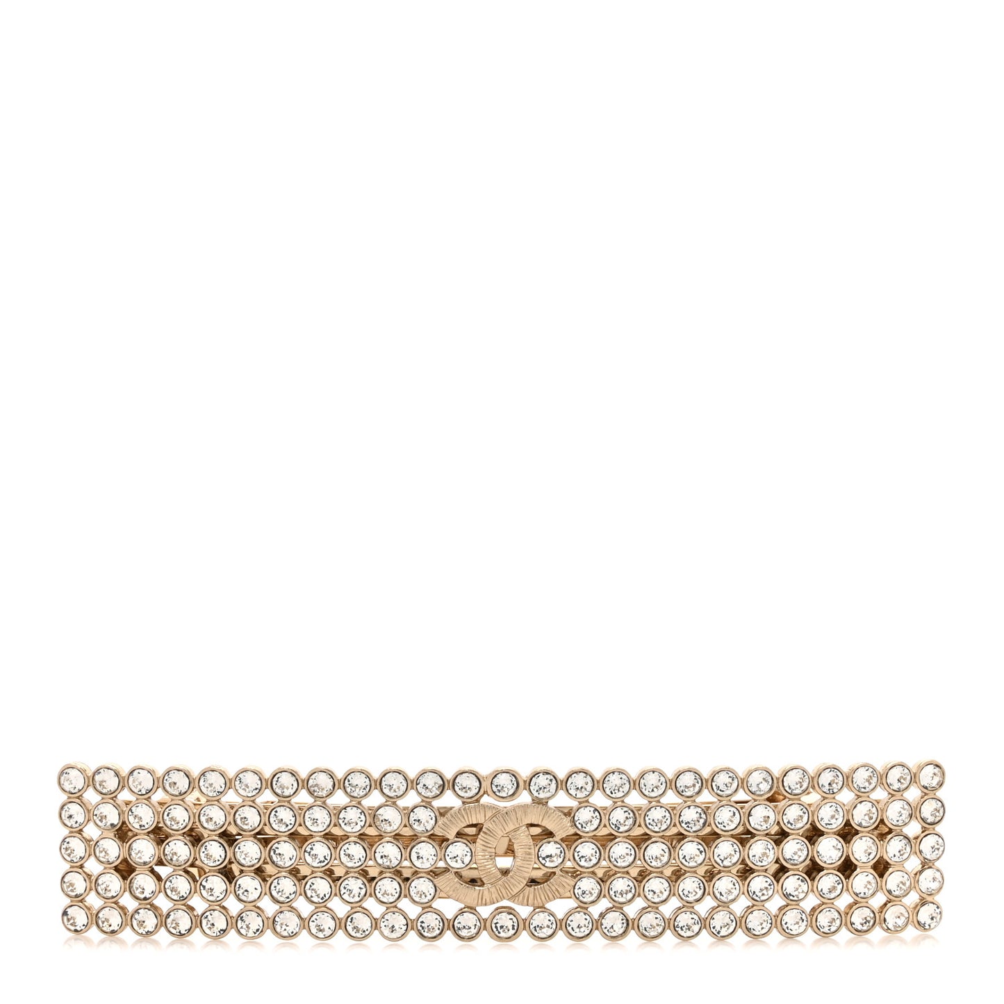 Metal Crystal CC Hair Clip Barrette Gold