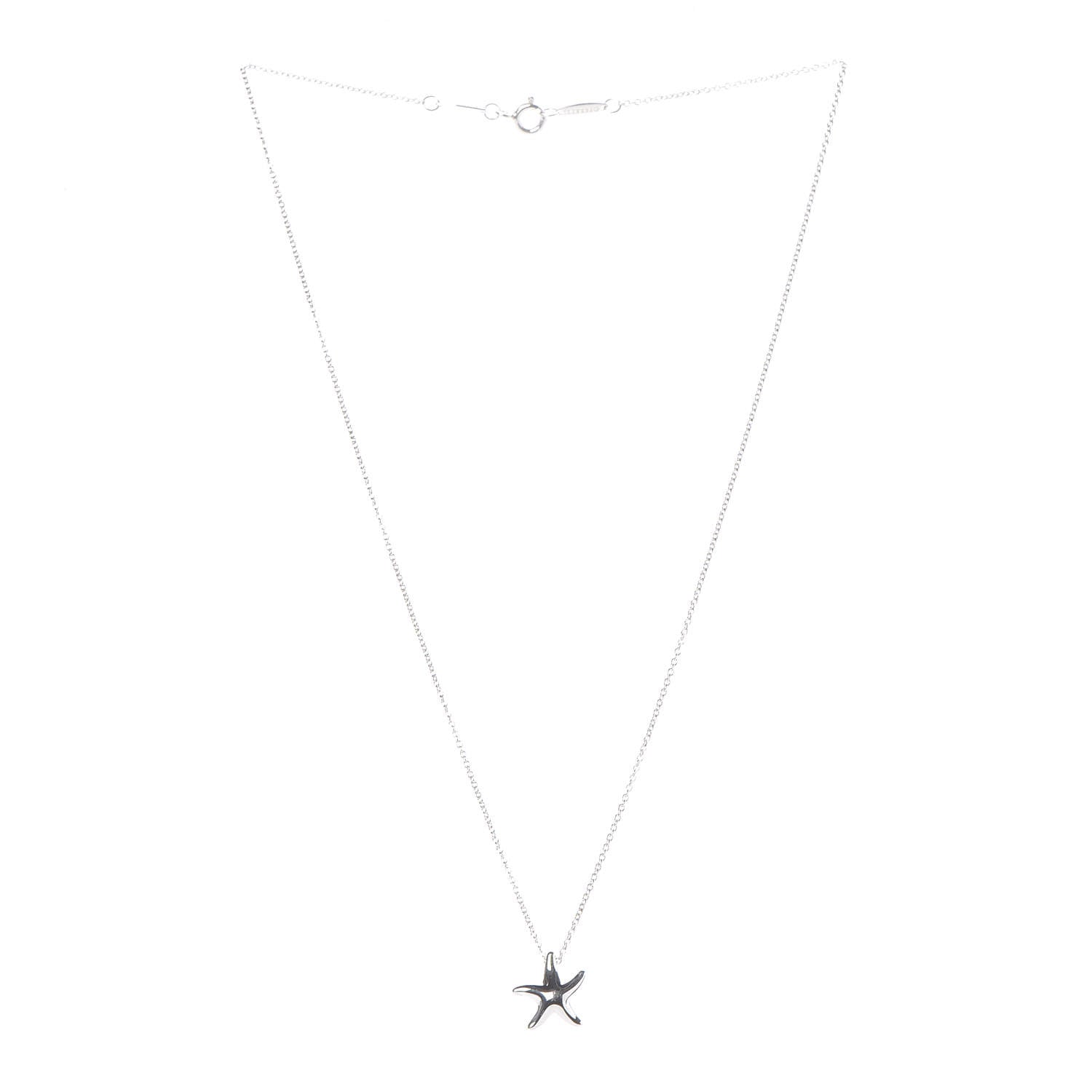 Tiffany Sterling Silver 12mm Elsa Peretti Starfish Pendant Necklace 3 of 8