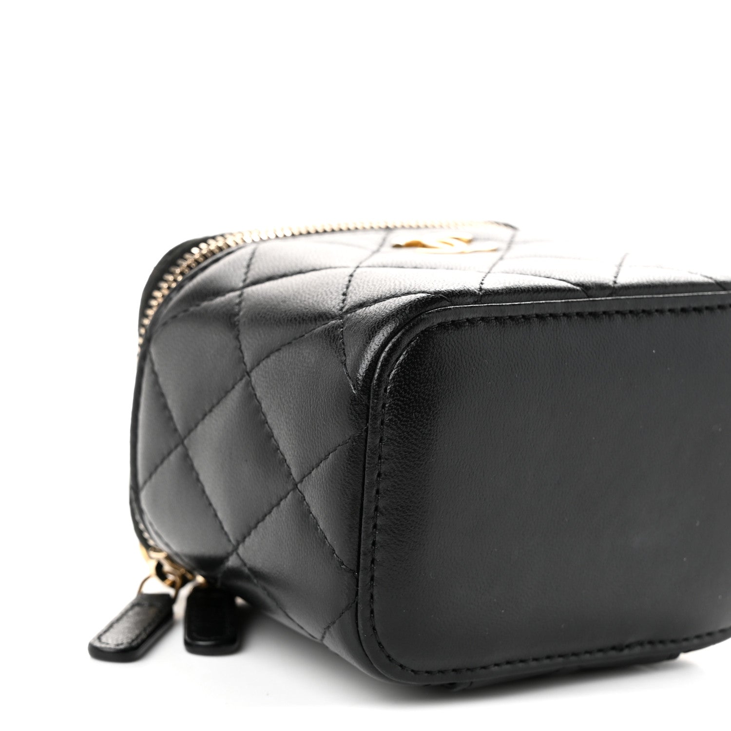 Chanel Lambskin Quilted Top Handle Mini Vanity Case With Chain Black 8 of 9