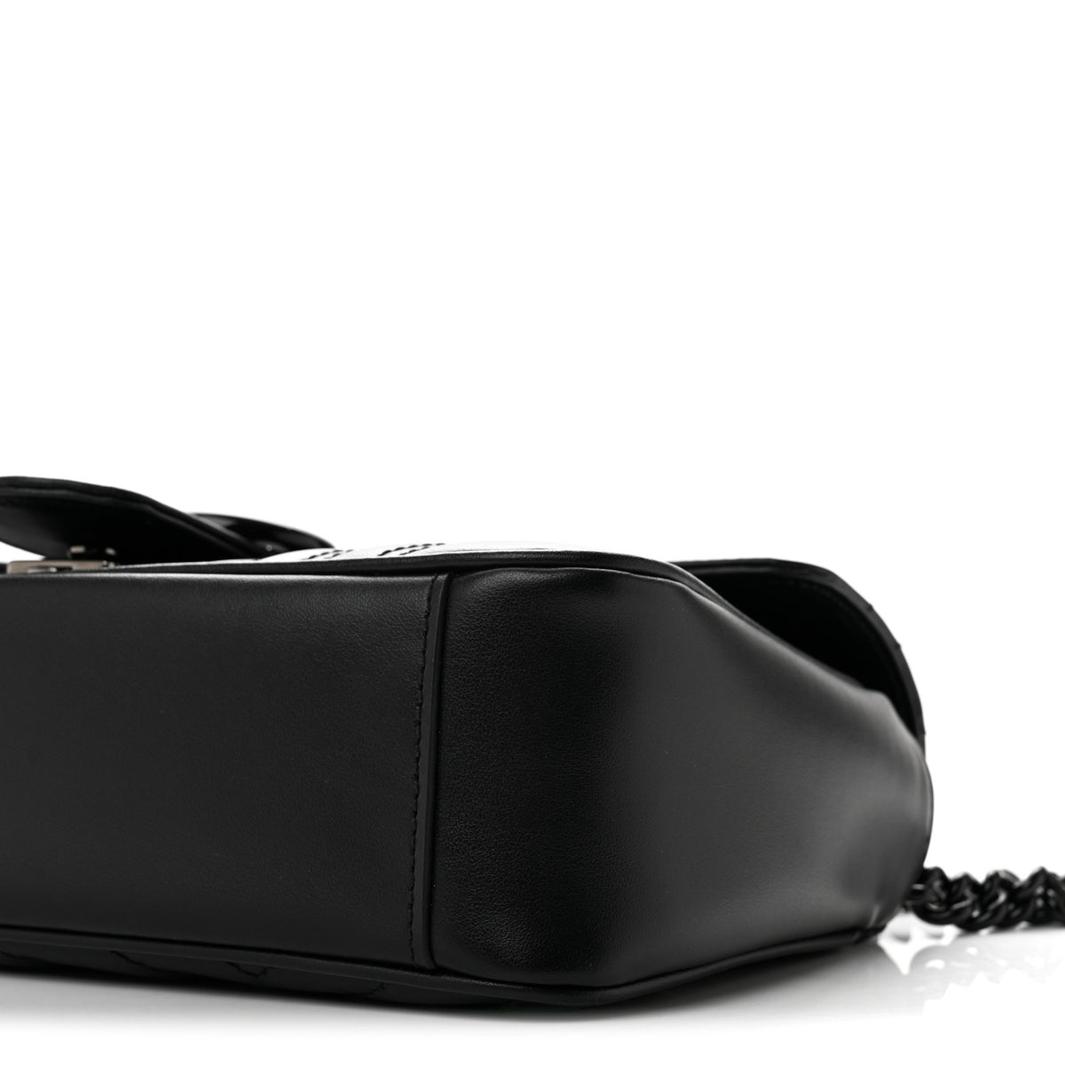 Calfskin Matelasse Monochrome Small GG Marmont Shoulder Bag Black