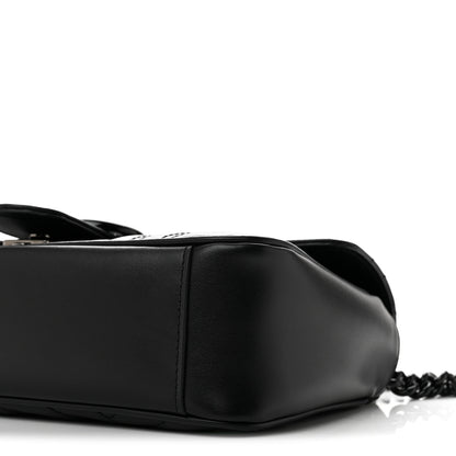 Gucci Calfskin Matelasse Monochrome Small GG Marmont Shoulder Bag Black 9 of 10