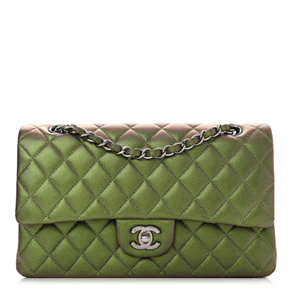Chanel Iridescent Lambskin Quilted Medium Double Flap Green 1 of 10