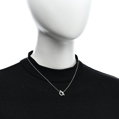 Hermes 18K White Gold Diamond Finesse Pendant Necklace 2 of 5