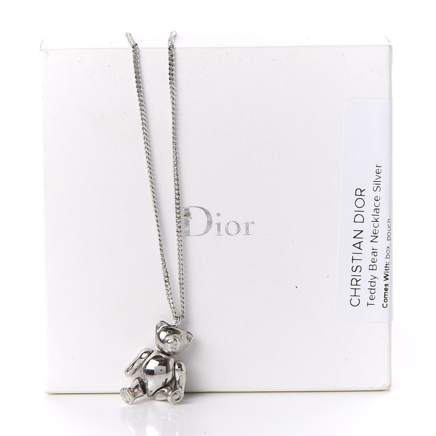 Christian Dior テディベアネックレス Christian Dior Teddy Bear Necklace Silver 638877 – FASHIONPHILE