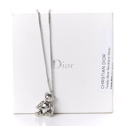 Christian Dior Teddy Bear Necklace Silver 7 of 7